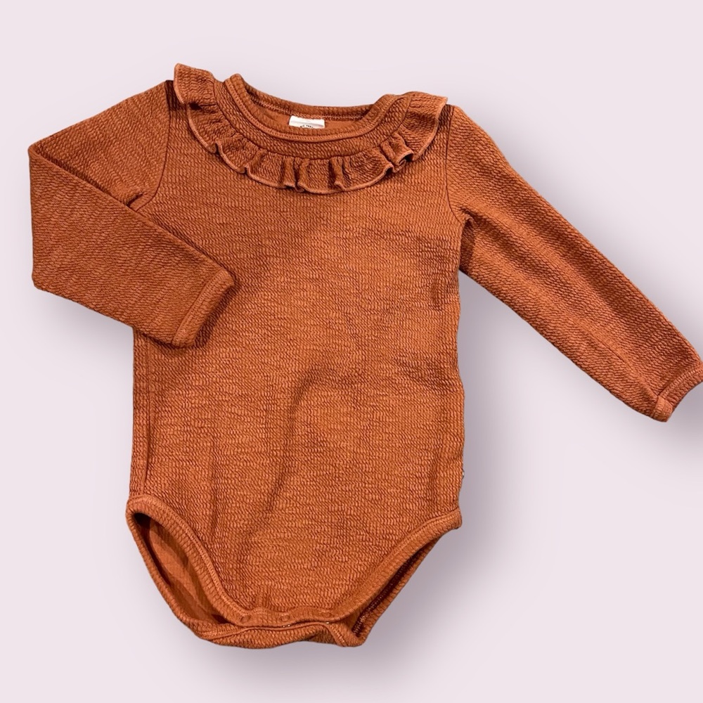 Musli Long Sleeve Ruffle Detail Bodysuit Size 12-18 Months